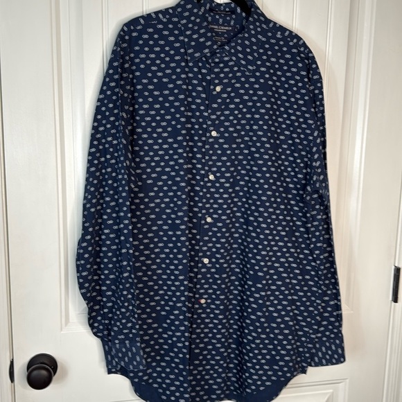 Daniel Cremieux Navy Button Down Long Sleeve Mens Shirt Large - Picture 1 of 12